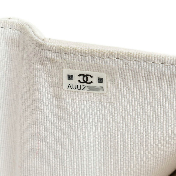 Chanel Matelasse Coco Mark Jeweled Trifold Wallet White Caviar Leather - Picture 7 of 9